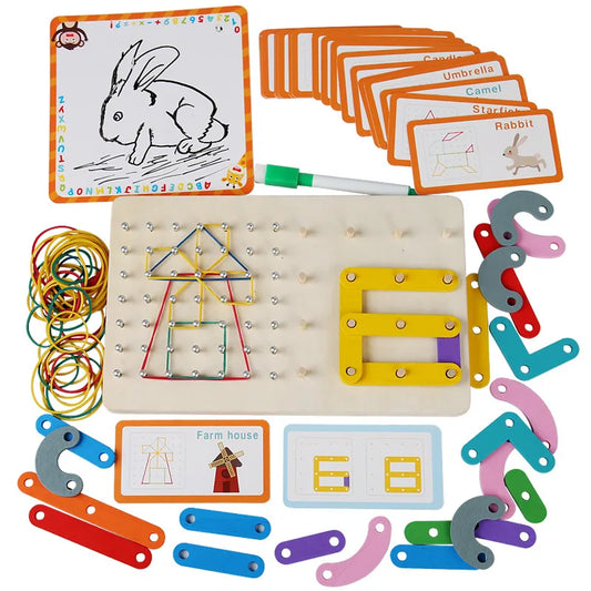 Montessori Wooden Peg Board Puzzle